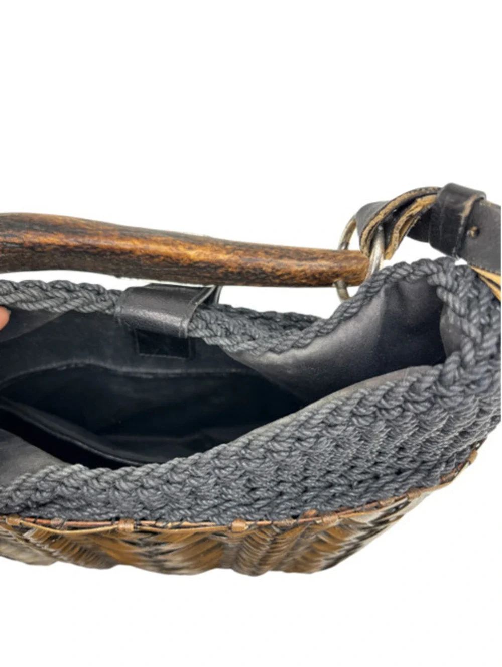 Yves Saint Laurent Wicker Mombasa Shoulder Bag